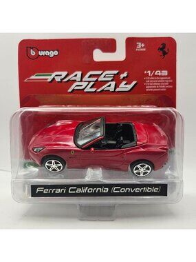 Bburago Ferrari California Convertible Red Race Play 1/43 Diecast Official